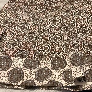 Ann Taylor Chocolate and Ivory Patterned Skirt